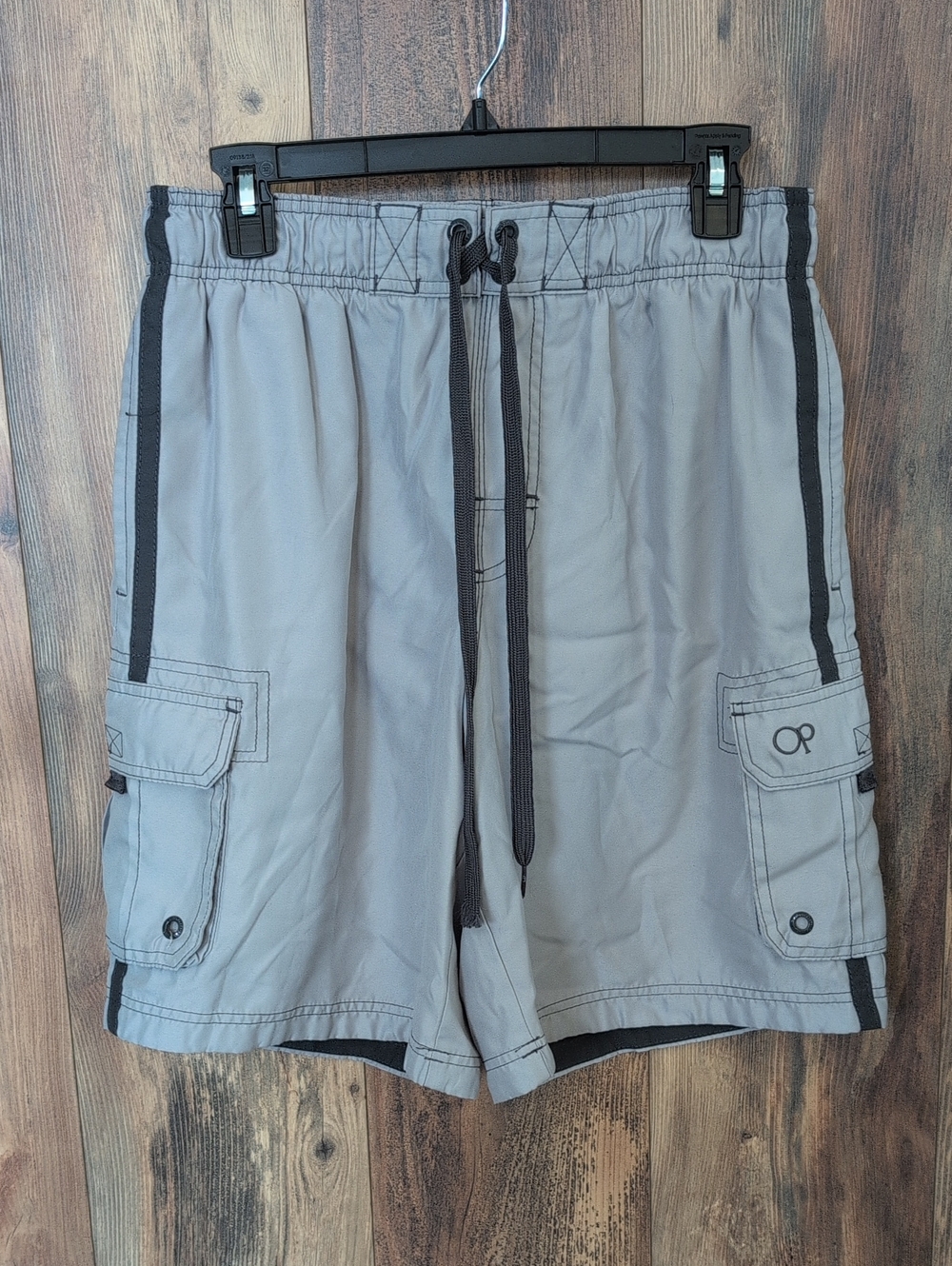 OP Men’s Light Gray Swim Trunks Board Shorts M      685A